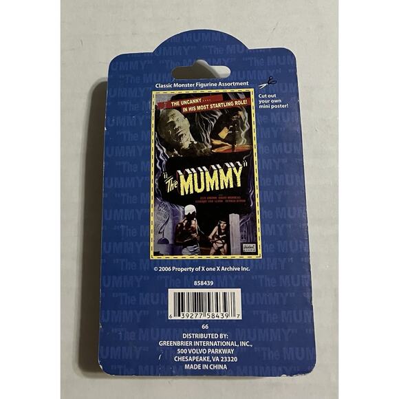 The Mummy Toy Action Figure 2006 XoneX Archive Creepy Classic Monster 2.75” NIP - Picture 2 of 3